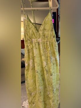 Forever 21 Lime Green Floral Maxi Dress